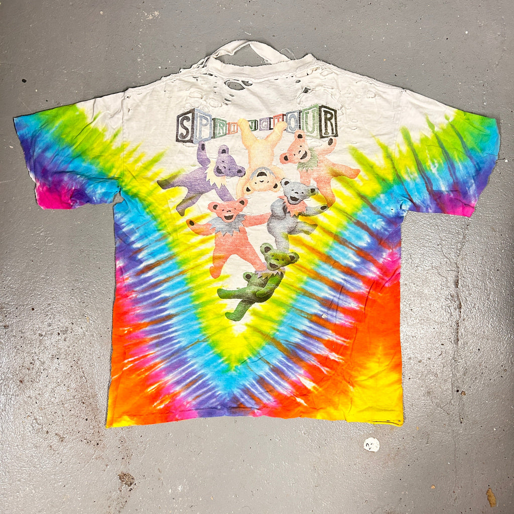 Vintage 90s Grateful Dead Liquid Blue Dancing Bears Tie-Dye Tee