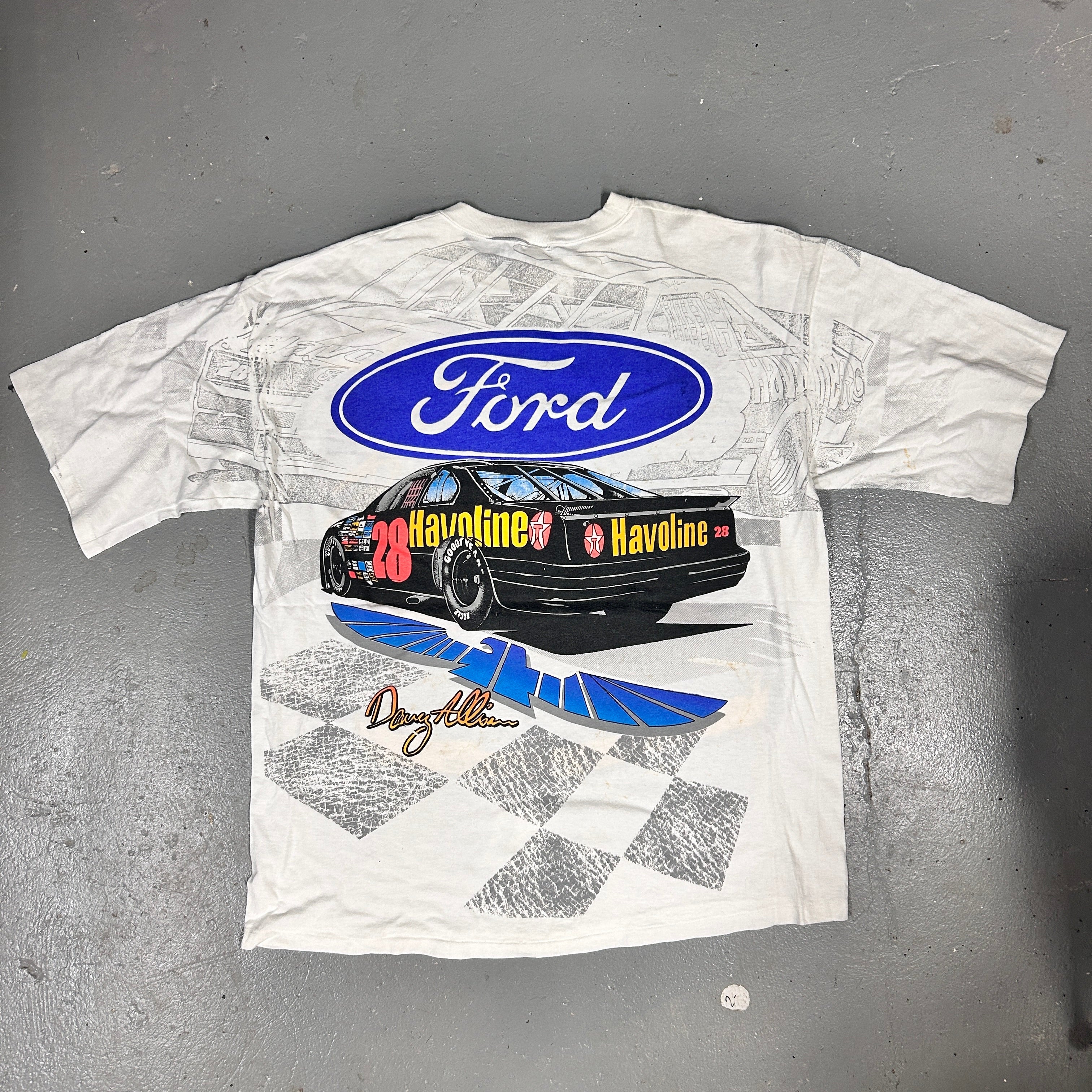Vintage 90s Davey Allison Havoline NASCAR Racing Tee