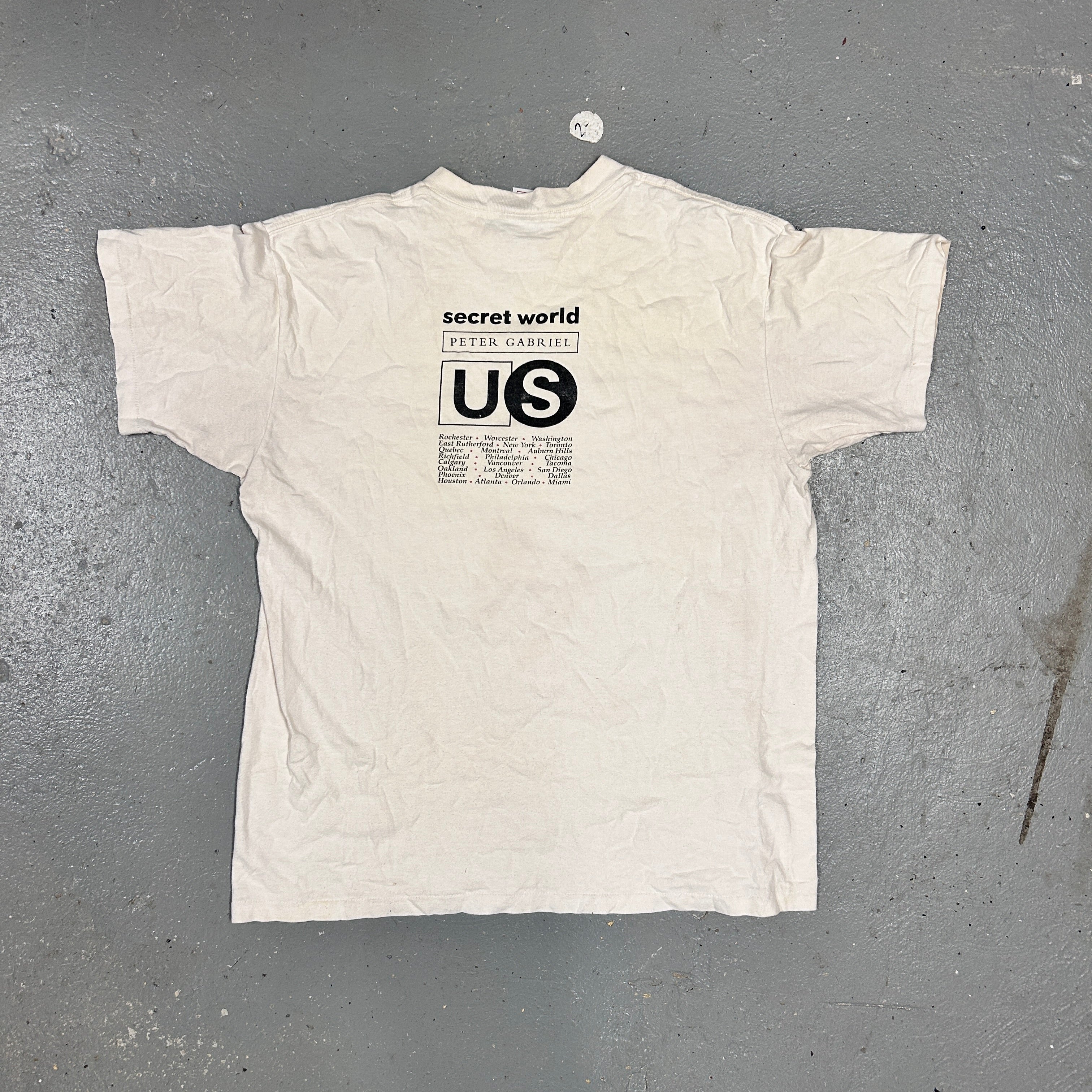 Vintage 90s Peter Gabriel 'Secret World' Tour Tee