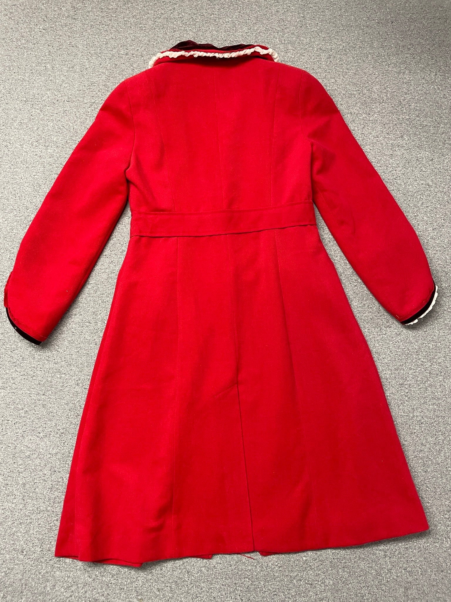 Deadstock Y2K Marc Jacobs Red Wool Coat — Velvet Trim & Bows