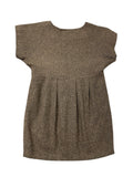 Vintage Dolce & Gabbana Brown Herringbone Wool Cap Sleeve Dress