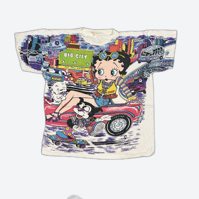Vintage 90s Betty Boop 'Big City' All-Over Print Tee