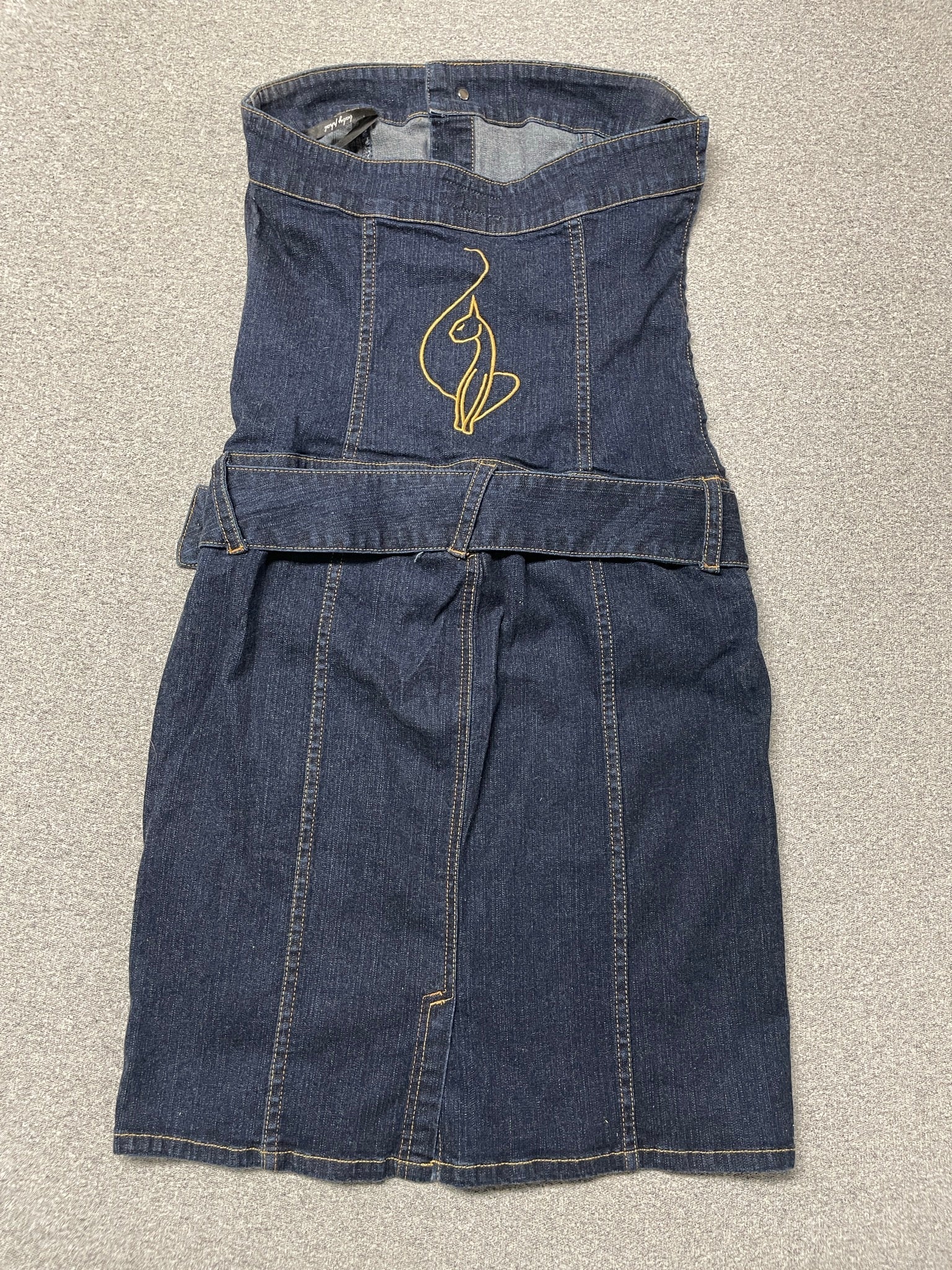 Vintage Y2K Baby Phat Denim Strapless Mini Dress