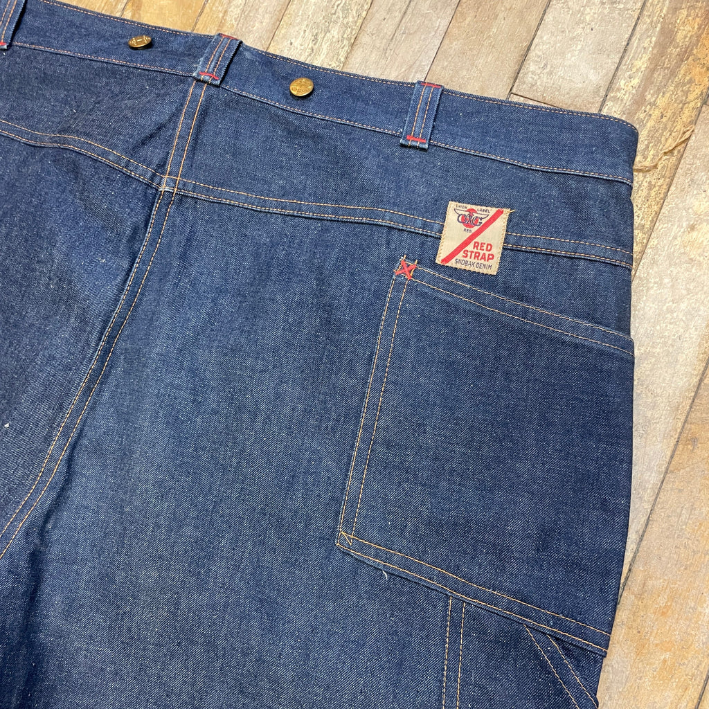 1950s GWG "Red Strap" Snobak Denim Union Made in Canada Vintage Worker Jeans Size 47" Bottoms Public Butter 