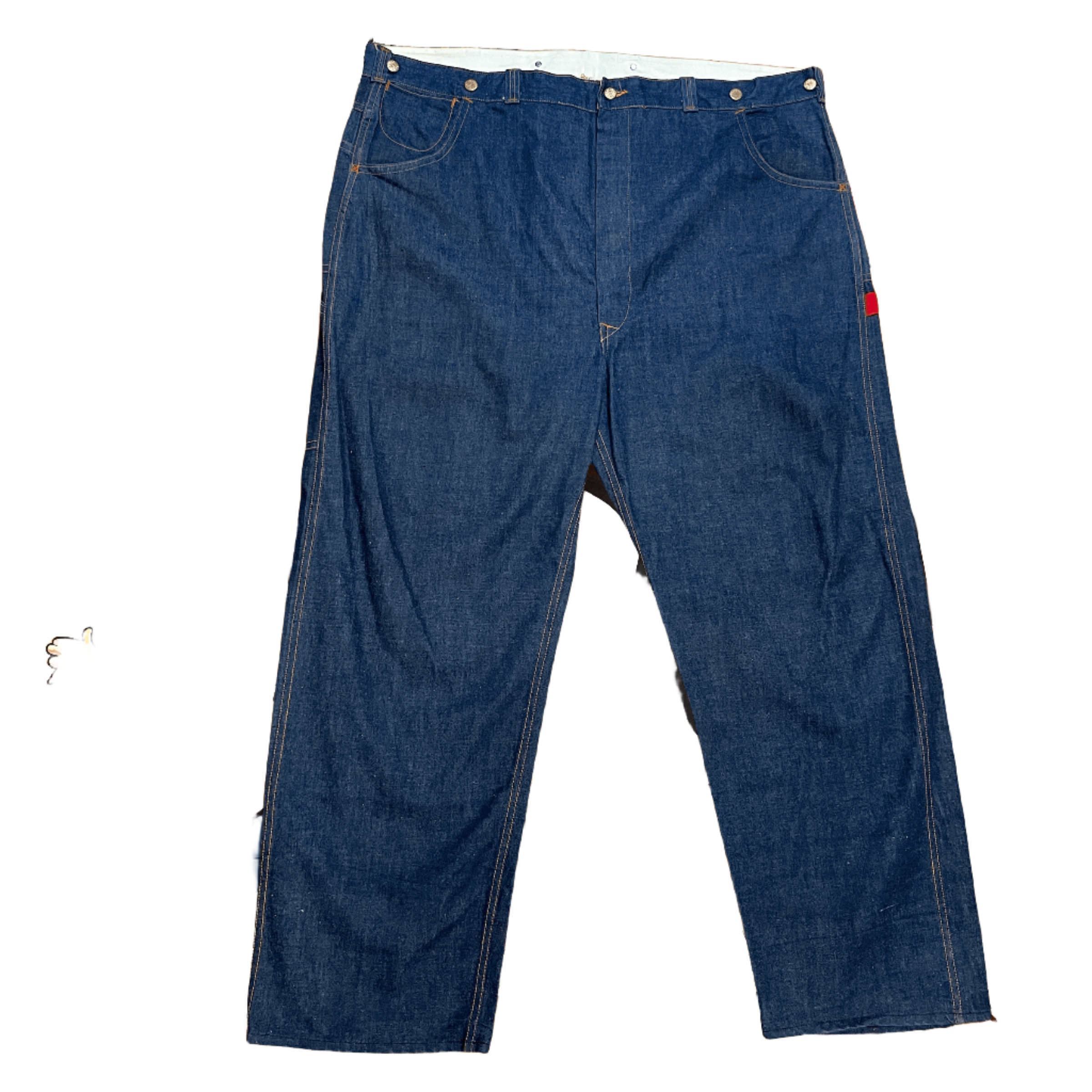 1950s GWG "Red Strap" Snobak Denim Union Made in Canada Vintage Worker Jeans Size 47" Bottoms Public Butter 