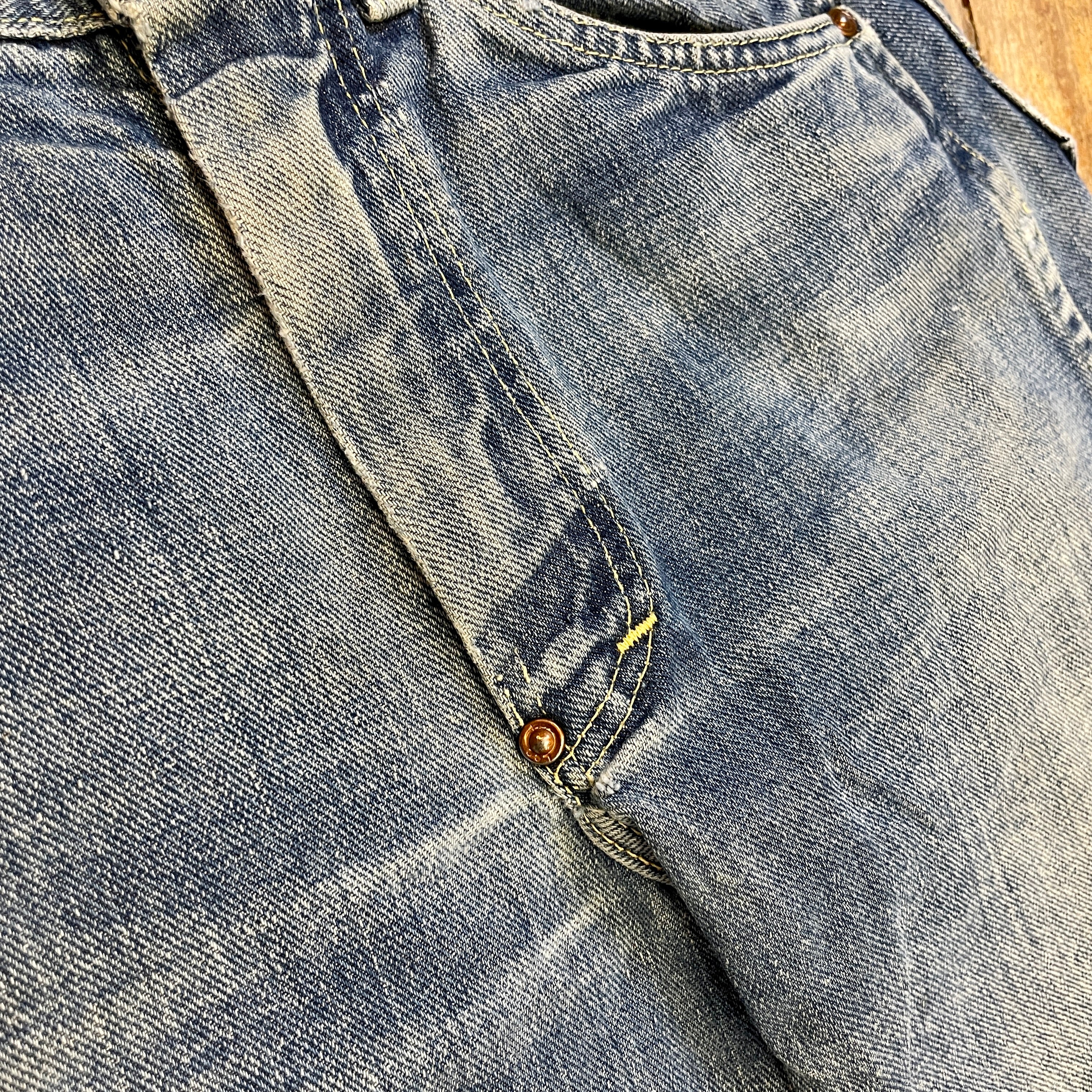 1950s Union Made in USA Lee Riders True Vintage Crotch Rivet Blue