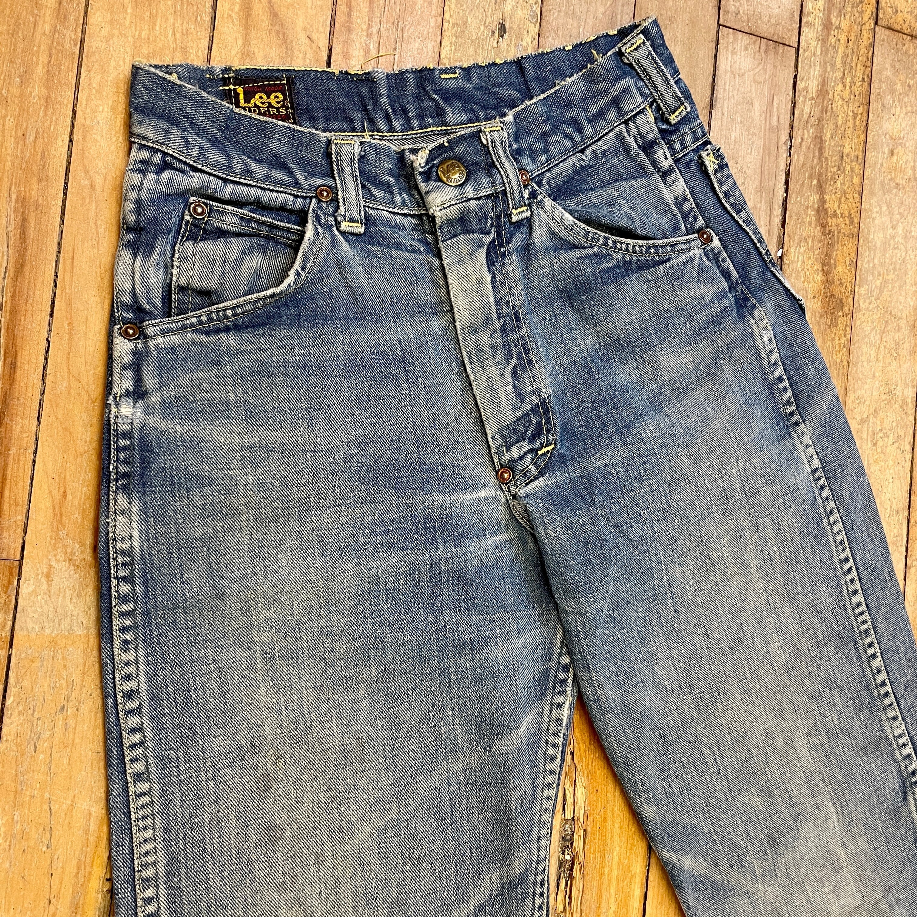 1950s Union Made in USA Lee Riders True Vintage Crotch Rivet Blue