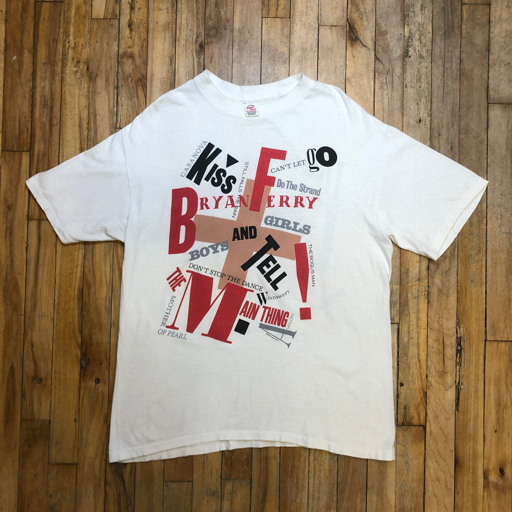 1988 Bryan Ferry's Greatest Hits Vintage Made In USA Single-Stitch Double-Sided Graphic T-Shirt Size XL T-Shirts Public Butter 