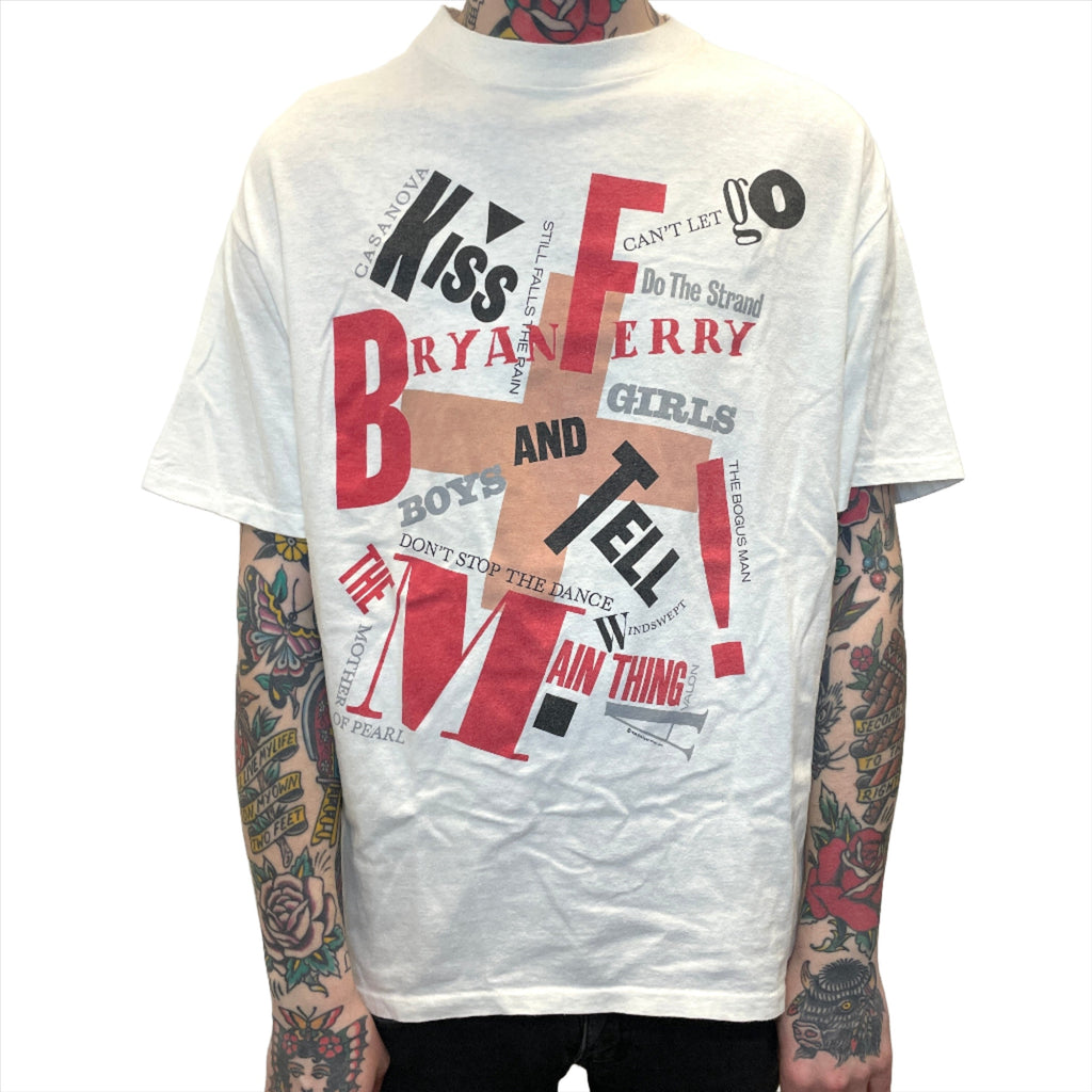 1988 Bryan Ferry's Greatest Hits Vintage Made In USA Single-Stitch Double-Sided Graphic T-Shirt Size XL T-Shirts Public Butter 