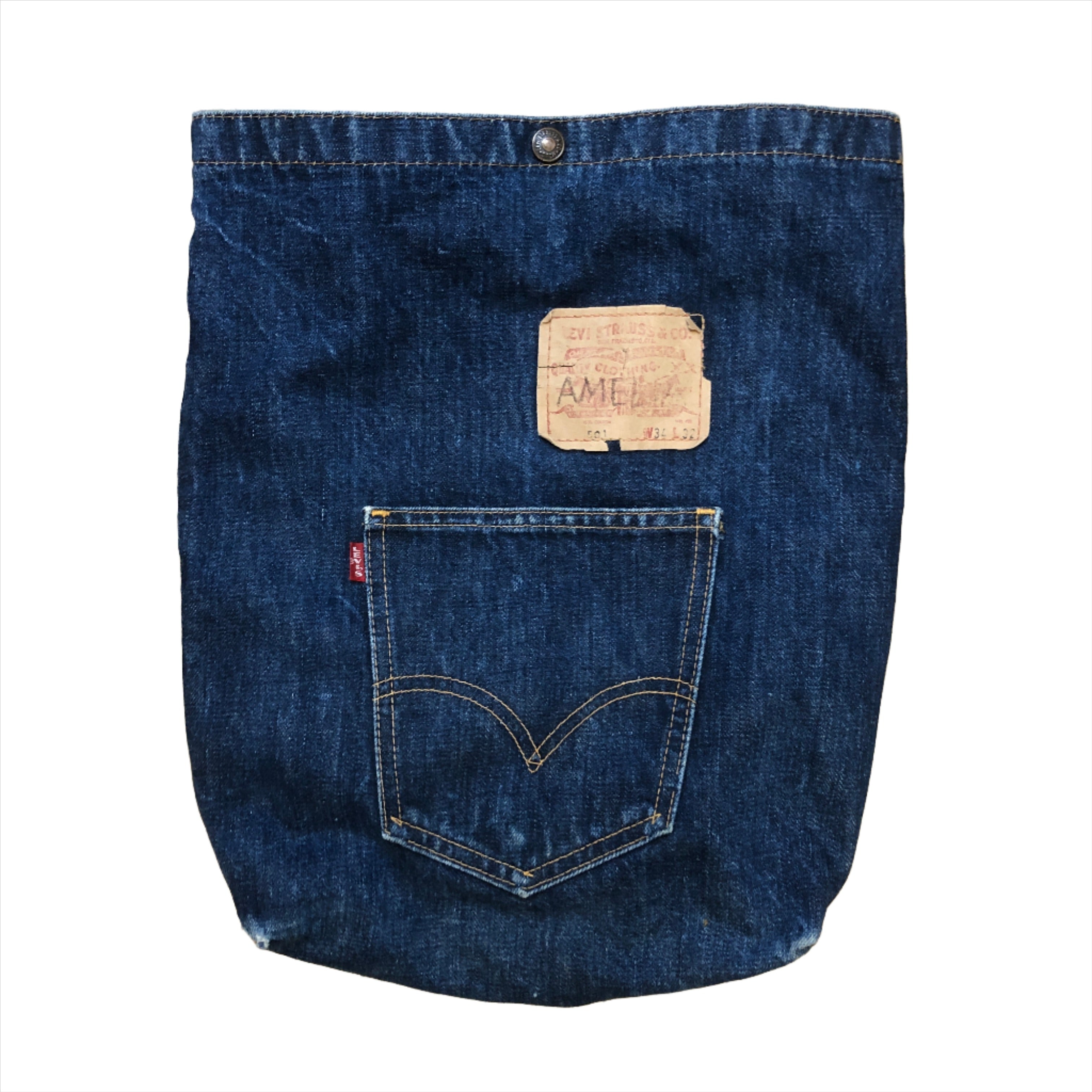 70s Levi's "Big E" Vintage Denim Backpack by Now! Designs San Francisco Accessories Public Butter 