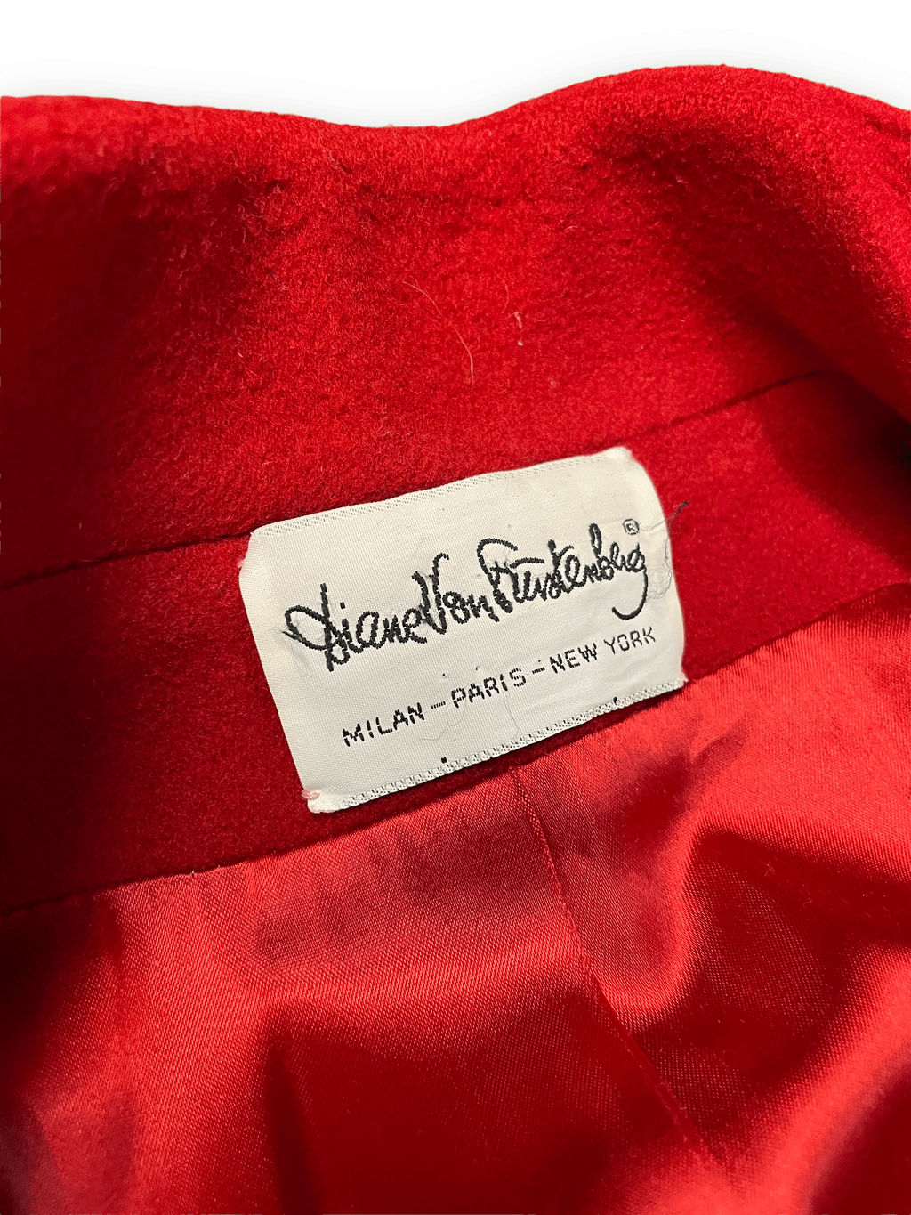 80s Diane von Furstenberg Vintage Red Wool Coat Union Made in USA Size M Jackets & Coats Public Butter 