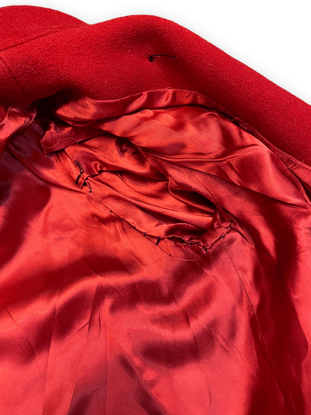 80s Diane von Furstenberg Vintage Red Wool Coat Union Made in USA Size M Jackets & Coats Public Butter 