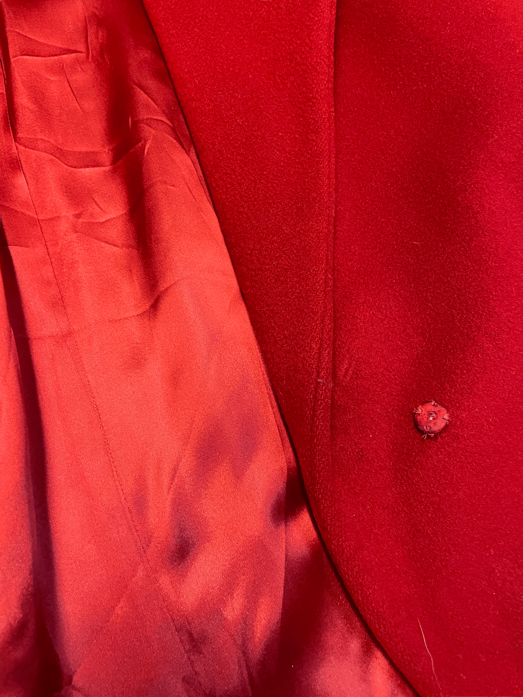 80s Diane von Furstenberg Vintage Red Wool Coat Union Made in USA Size M Jackets & Coats Public Butter 