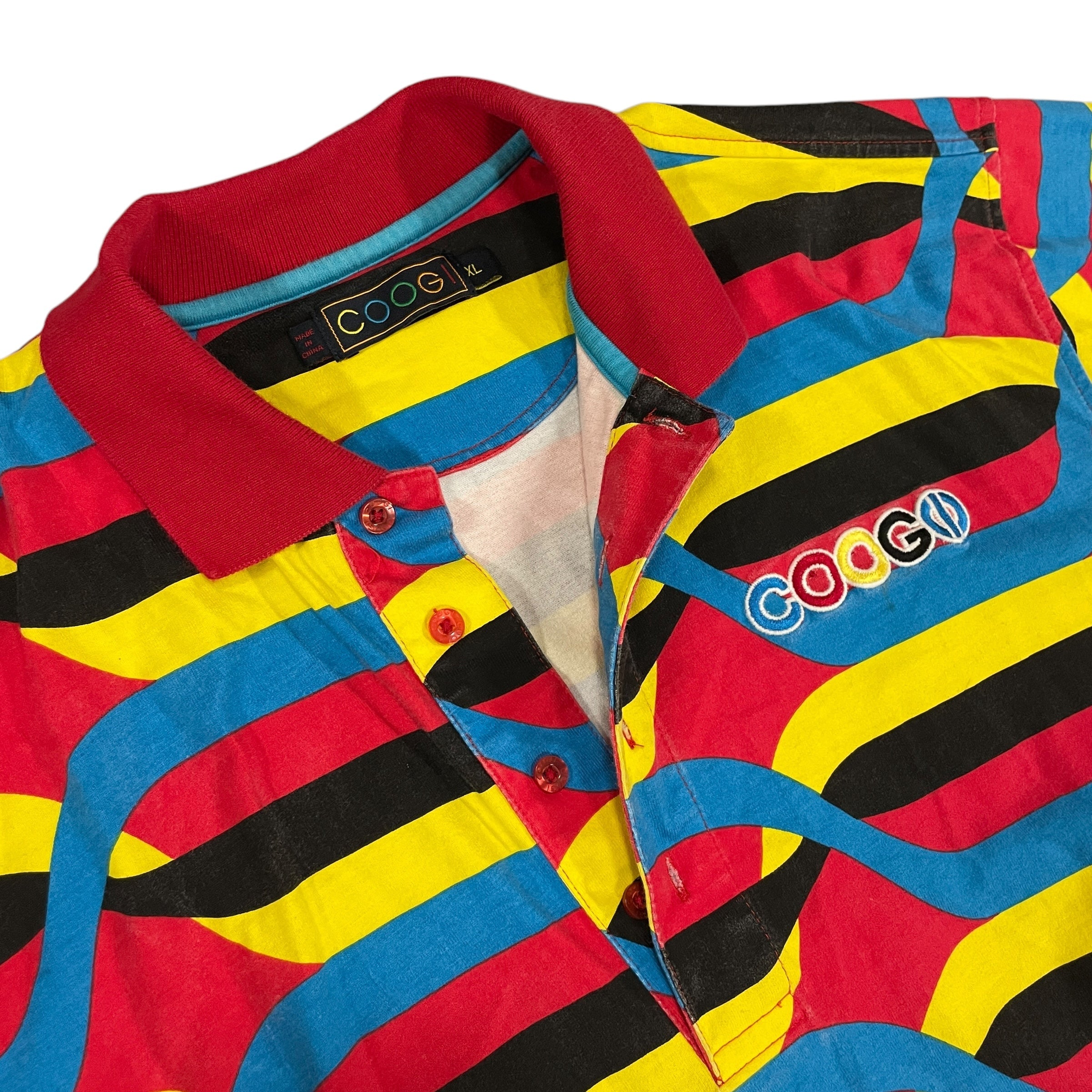 Y2K Vintage COOGI Vibrant Polo Shirt (XL)