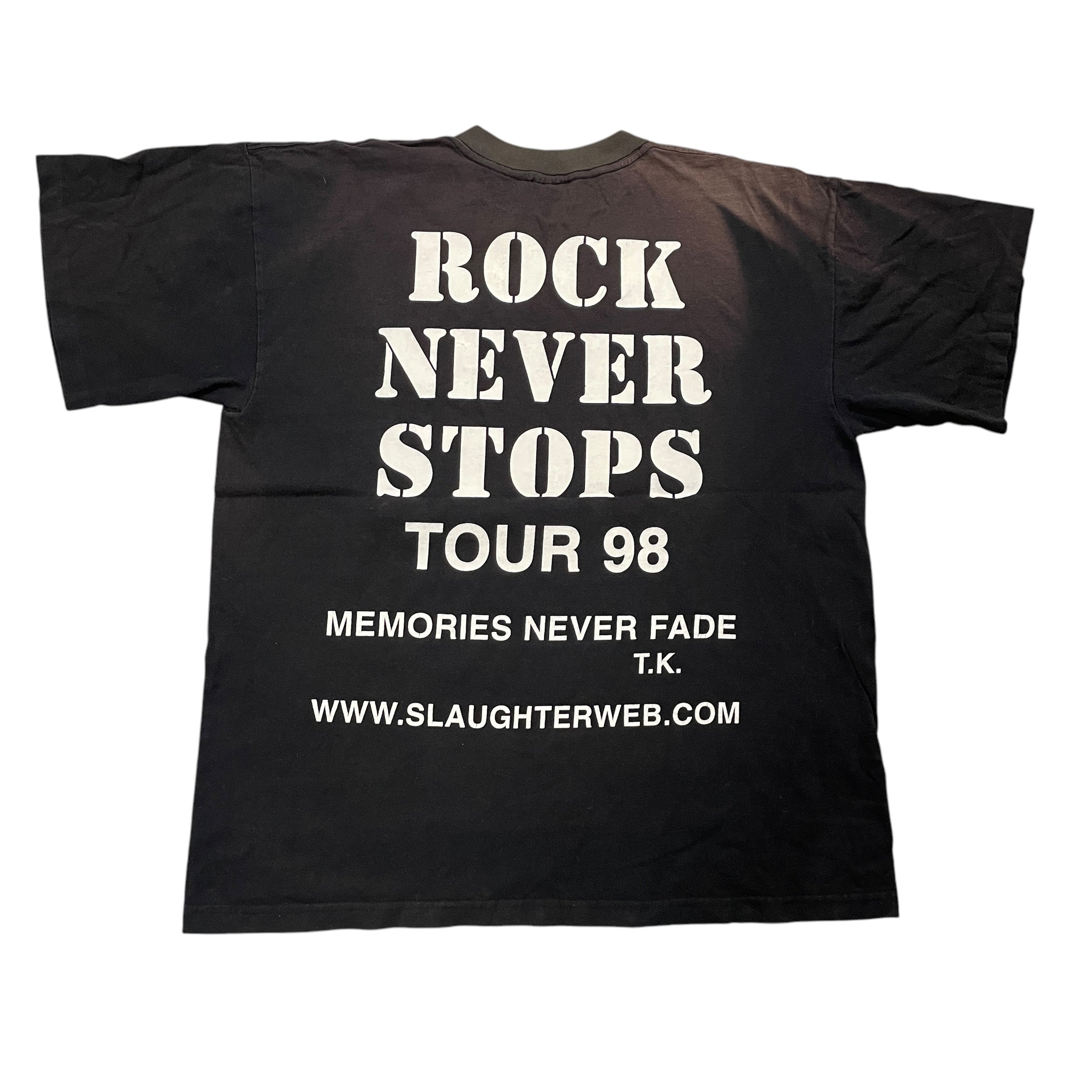 Vintage 90s Slaughter 'Rock Never Stops' Tour Tee