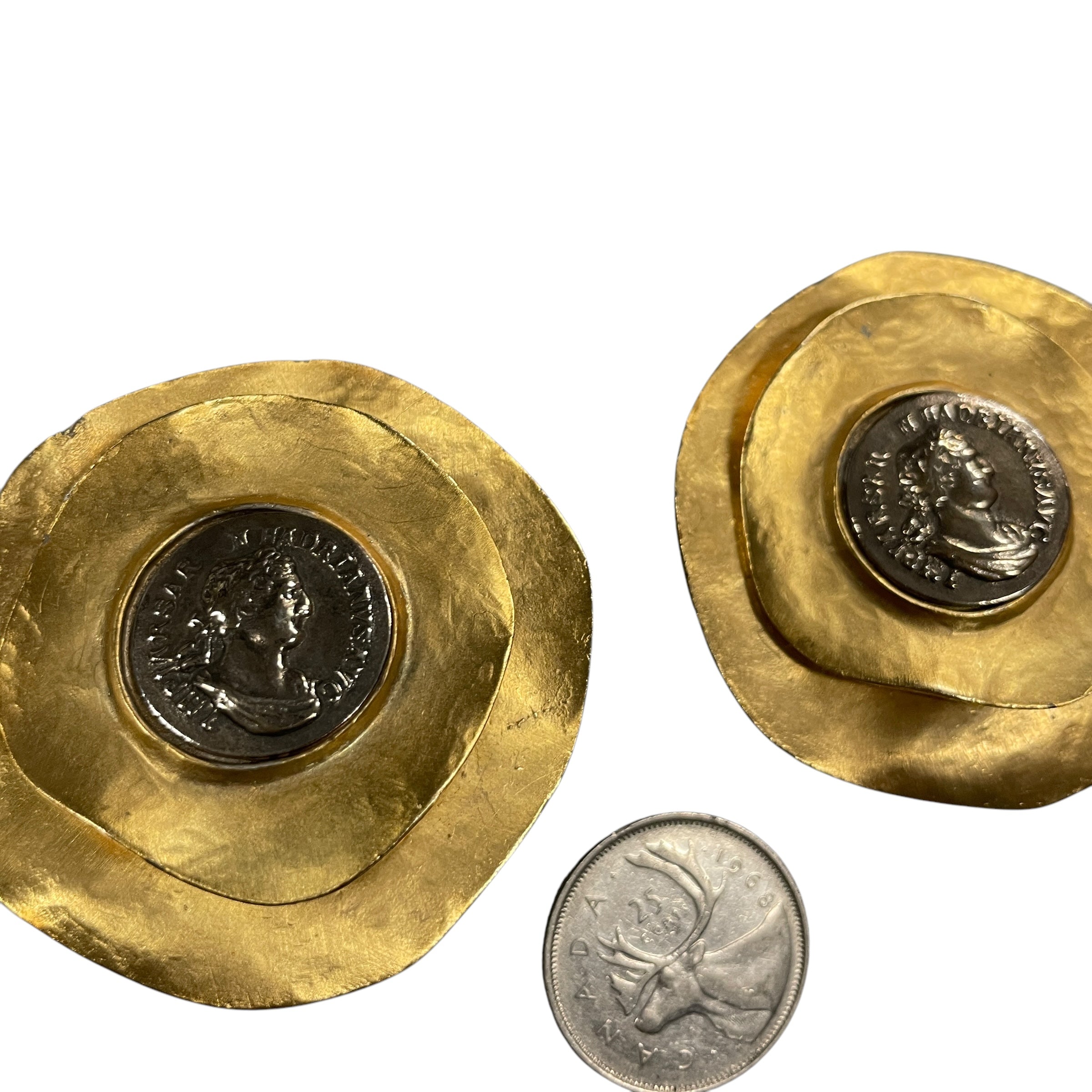 Vintage 'Roman Empire' Statement Clip-On Earrings