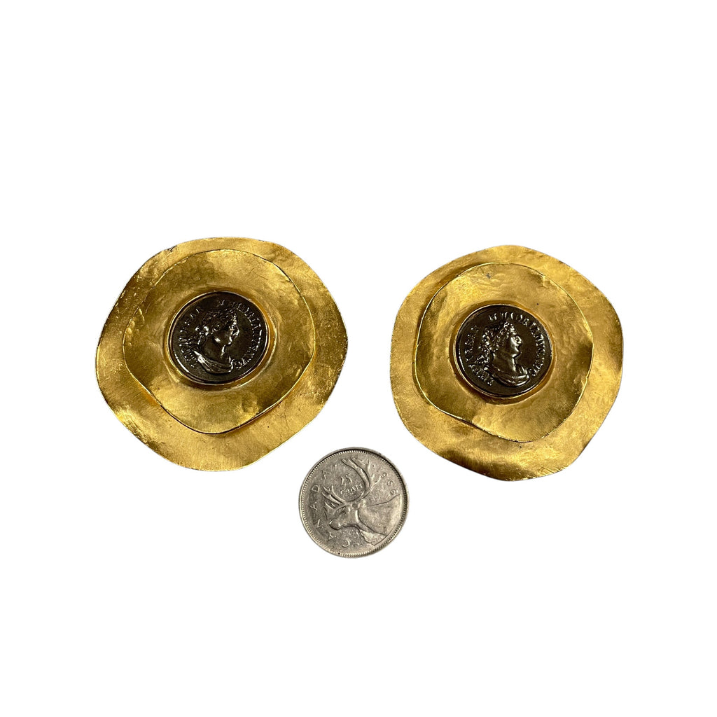 Vintage 'Roman Empire' Statement Clip-On Earrings