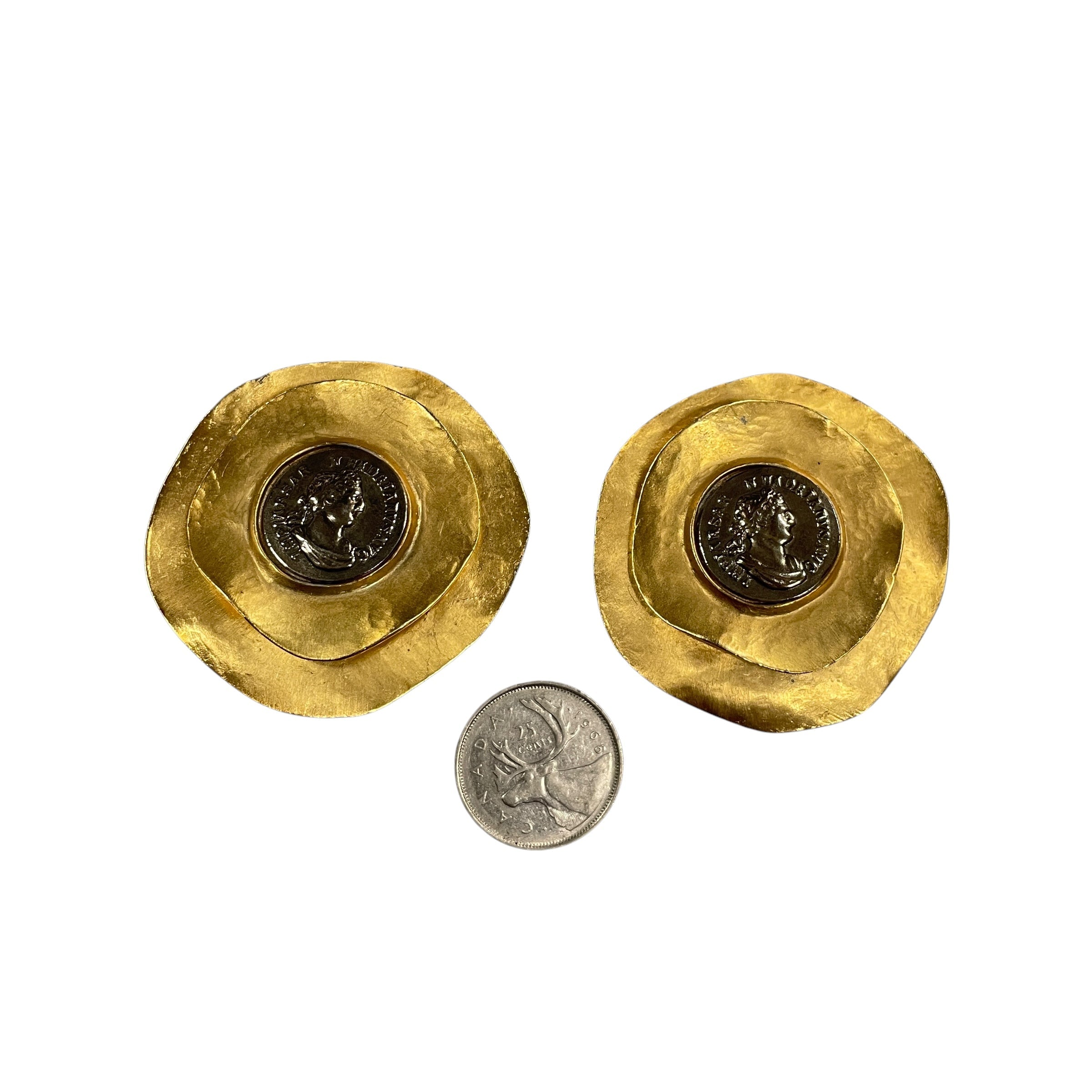 Vintage 'Roman Empire' Statement Clip-On Earrings