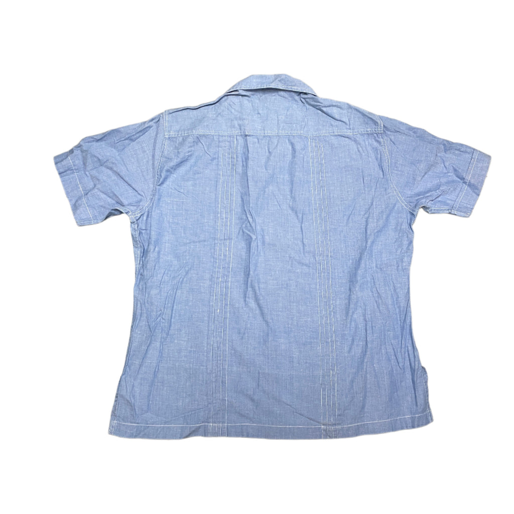 Vintage 80s Christian Dior Monsieur Blue Camp Shirt (Size M)