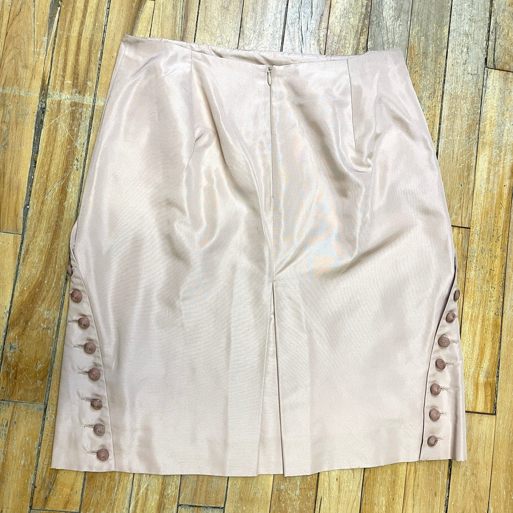 Alexander McQueen Vintage Designer Blush Pink Silk Skirt Made in Italy Size 29" Bottoms Public Butter 