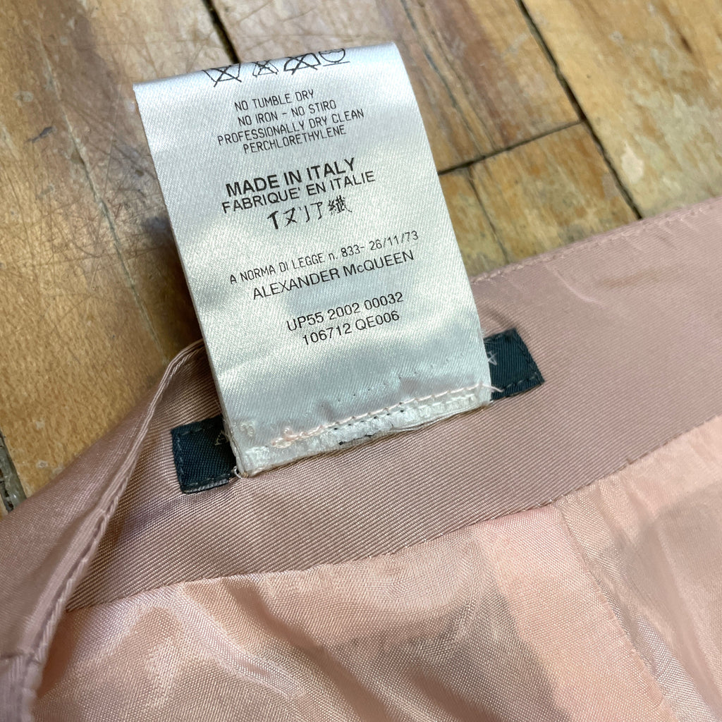 Alexander McQueen Vintage Designer Blush Pink Silk Skirt Made in Italy Size 29" Bottoms Public Butter 