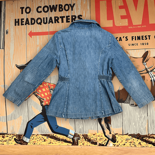 Amazing Rare 70s Levi's Orange Tab Vintage Denim Jacket with Elasticated Waist Size S Tops Public Butter 