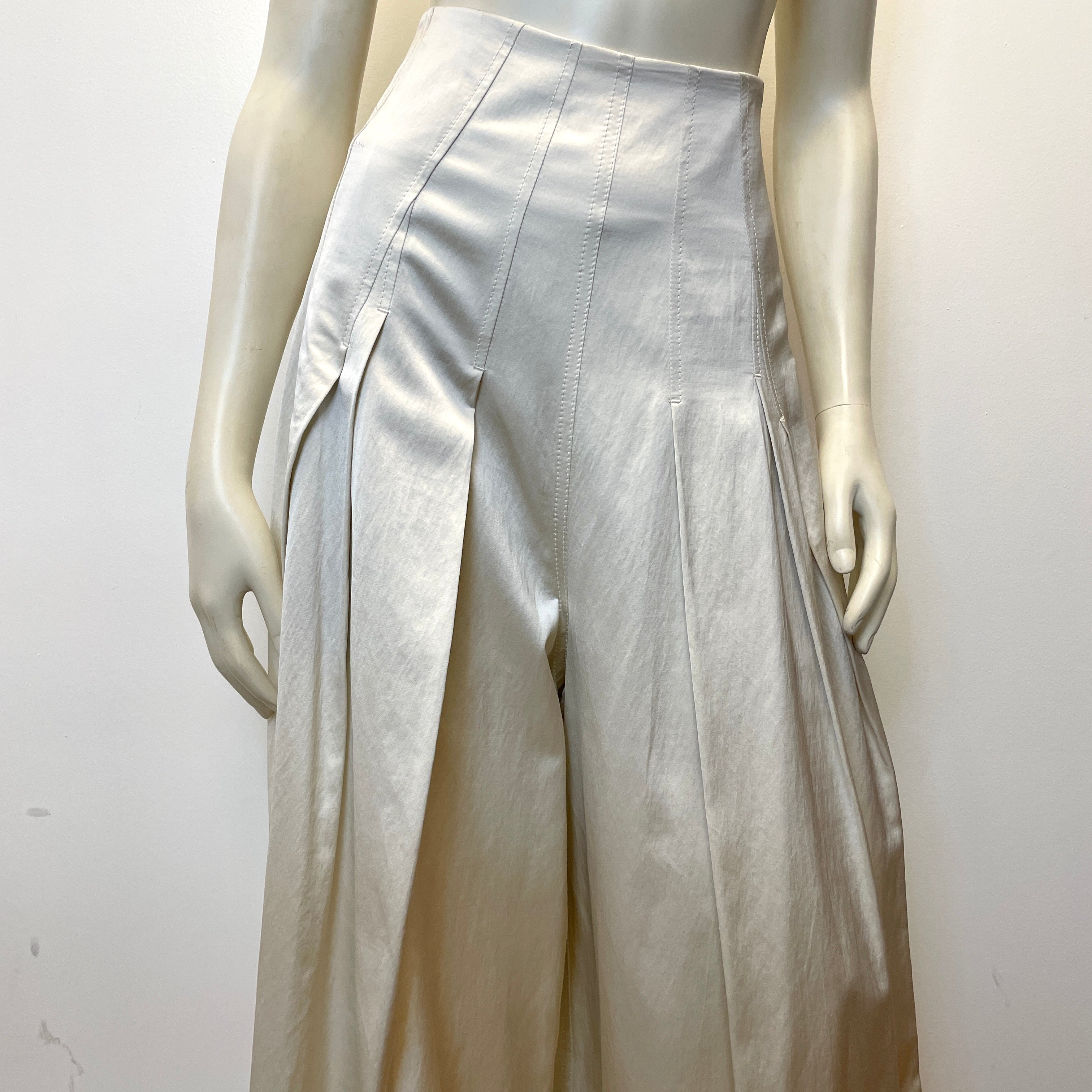 @Brunello Cucinelli Vintage Designer Champagne Palazzo Trousers Size Tops Public Butter 
