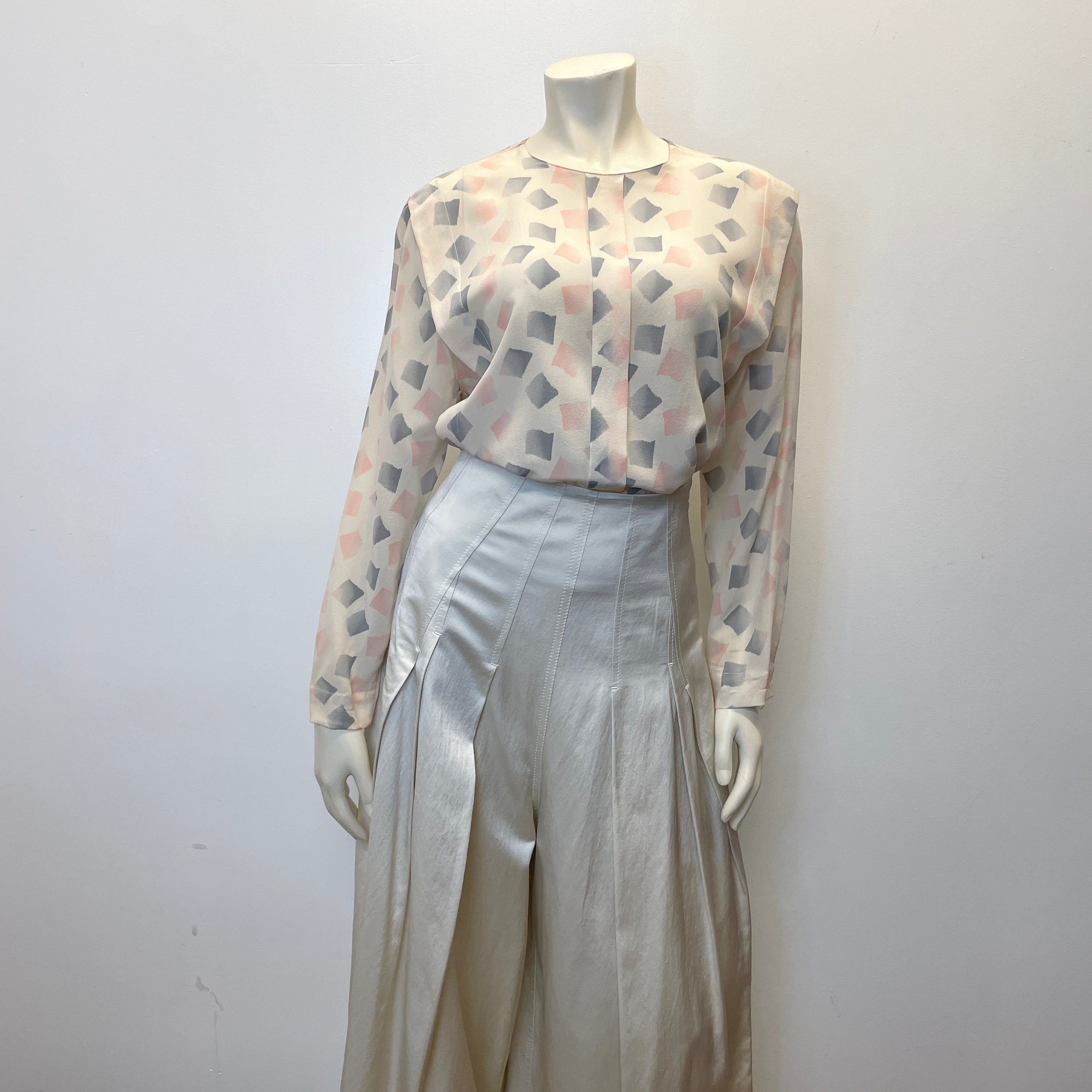 @Brunello Cucinelli Vintage Designer Champagne Palazzo Trousers Size Tops Public Butter 