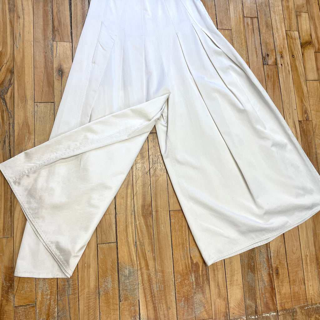 @Brunello Cucinelli Vintage Designer Champagne Palazzo Trousers Size Tops Public Butter 