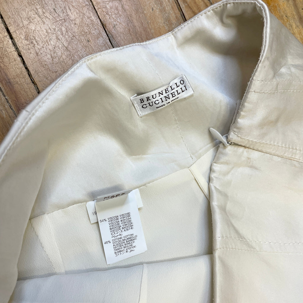 @Brunello Cucinelli Vintage Designer Champagne Palazzo Trousers Size Tops Public Butter 