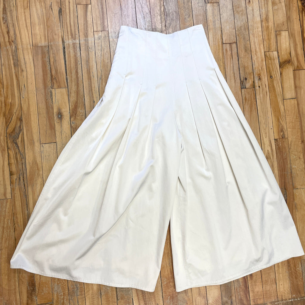 @Brunello Cucinelli Vintage Designer Champagne Palazzo Trousers Size Tops Public Butter 