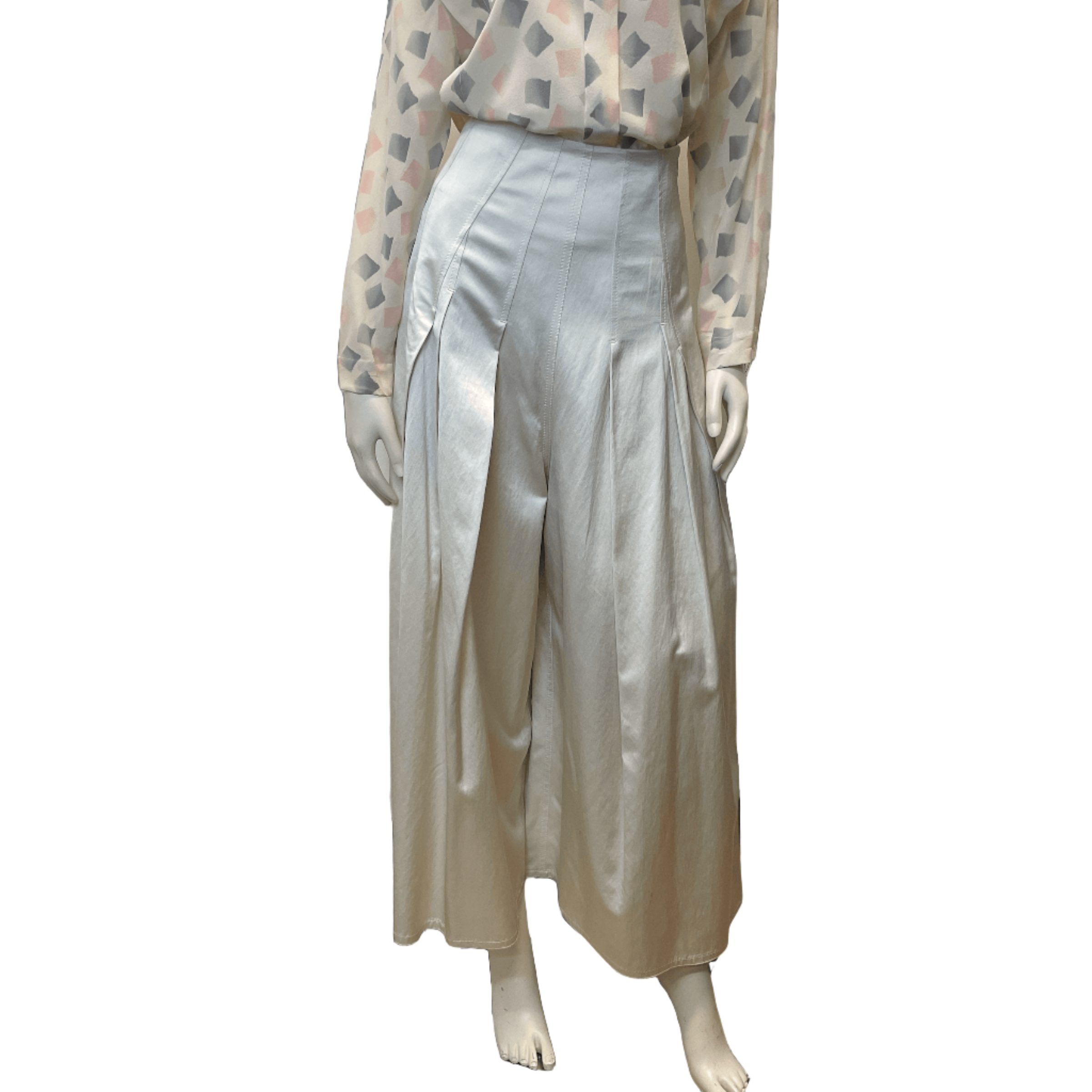 @Brunello Cucinelli Vintage Designer Champagne Palazzo Trousers Size Tops Public Butter 