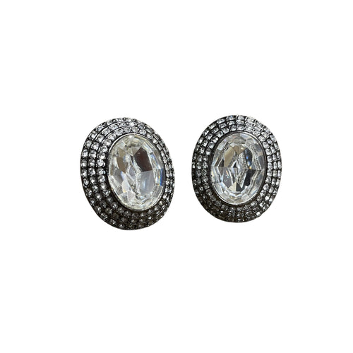 Costume Jewelry Vintage Crystal Clip-on Earrings Accessories Black Market Vintage 