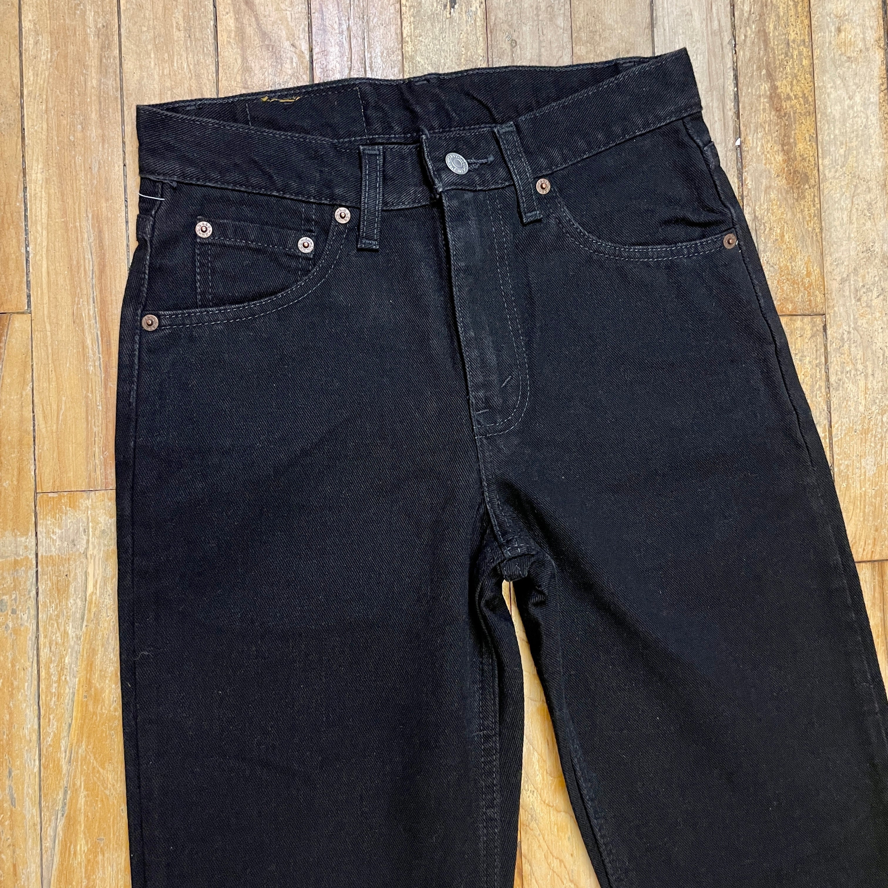 Deadstock Vintage Levi's Black 516 Slim Fit Straight Leg Denim Jeans Made in Canada 29" Waist Bottoms Public Butter 