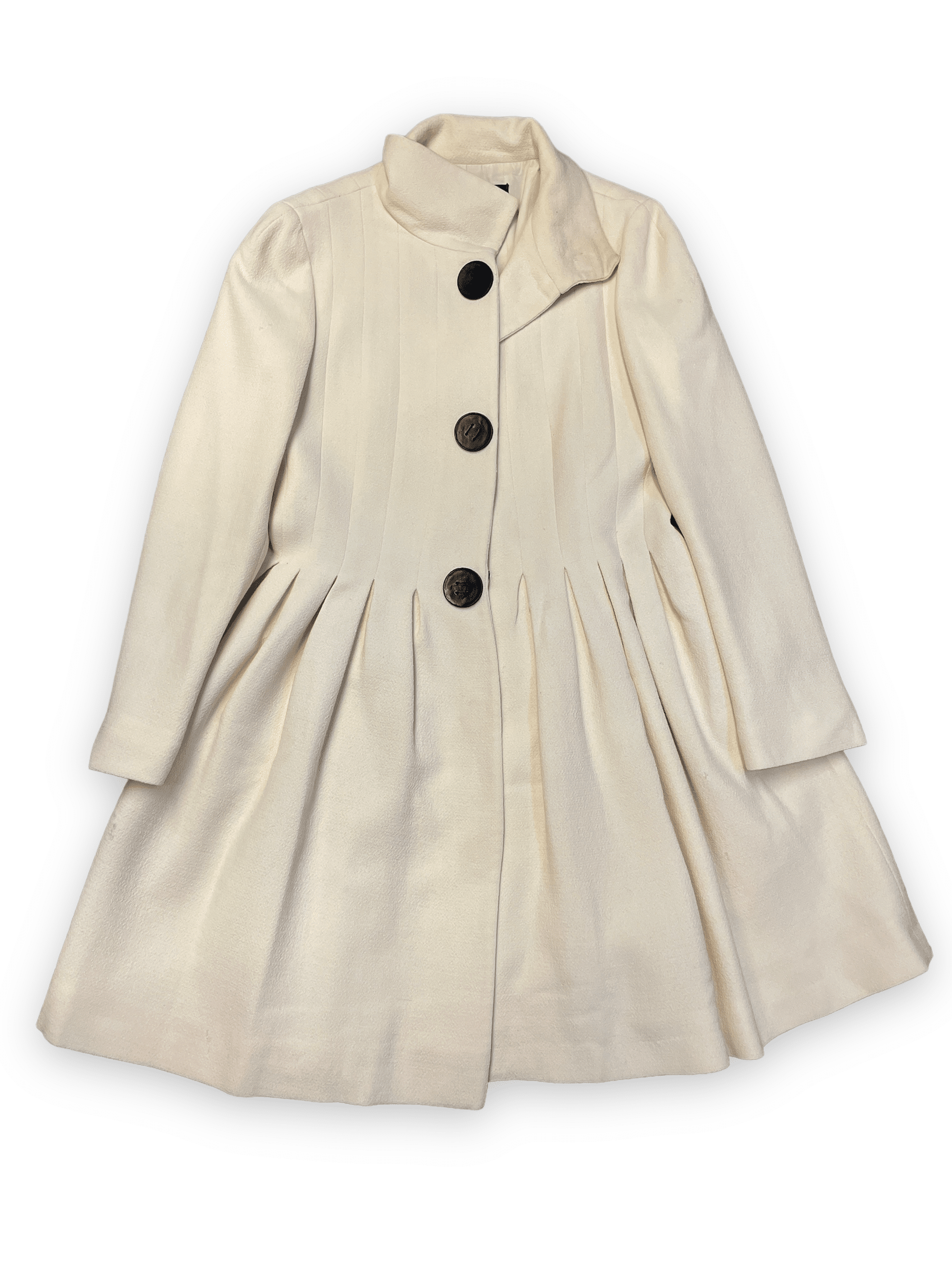 Giambattista Valli Vintage Fitted Cream Wool Dress Coat Made in Italy Size M Jackets & Coats Public Butter 