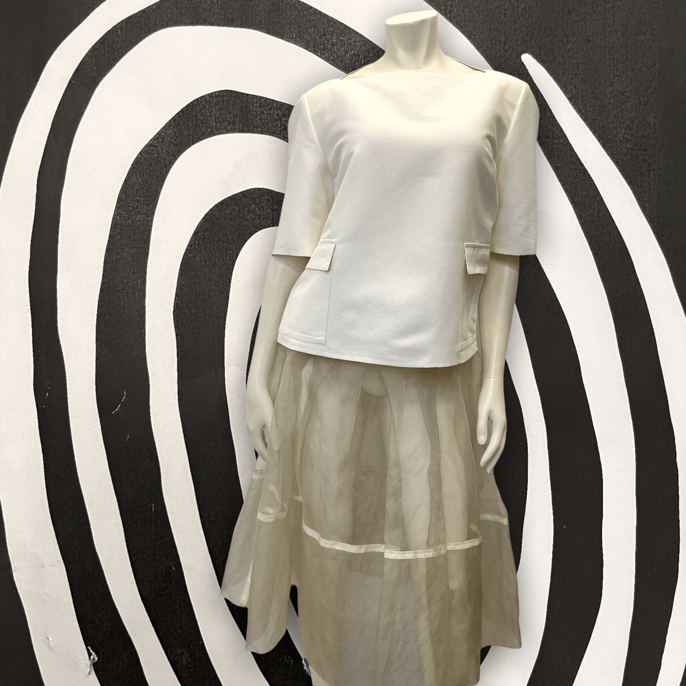 @Gucci Vintage Designer Boat Neck Structured Top Tops Public Butter 
