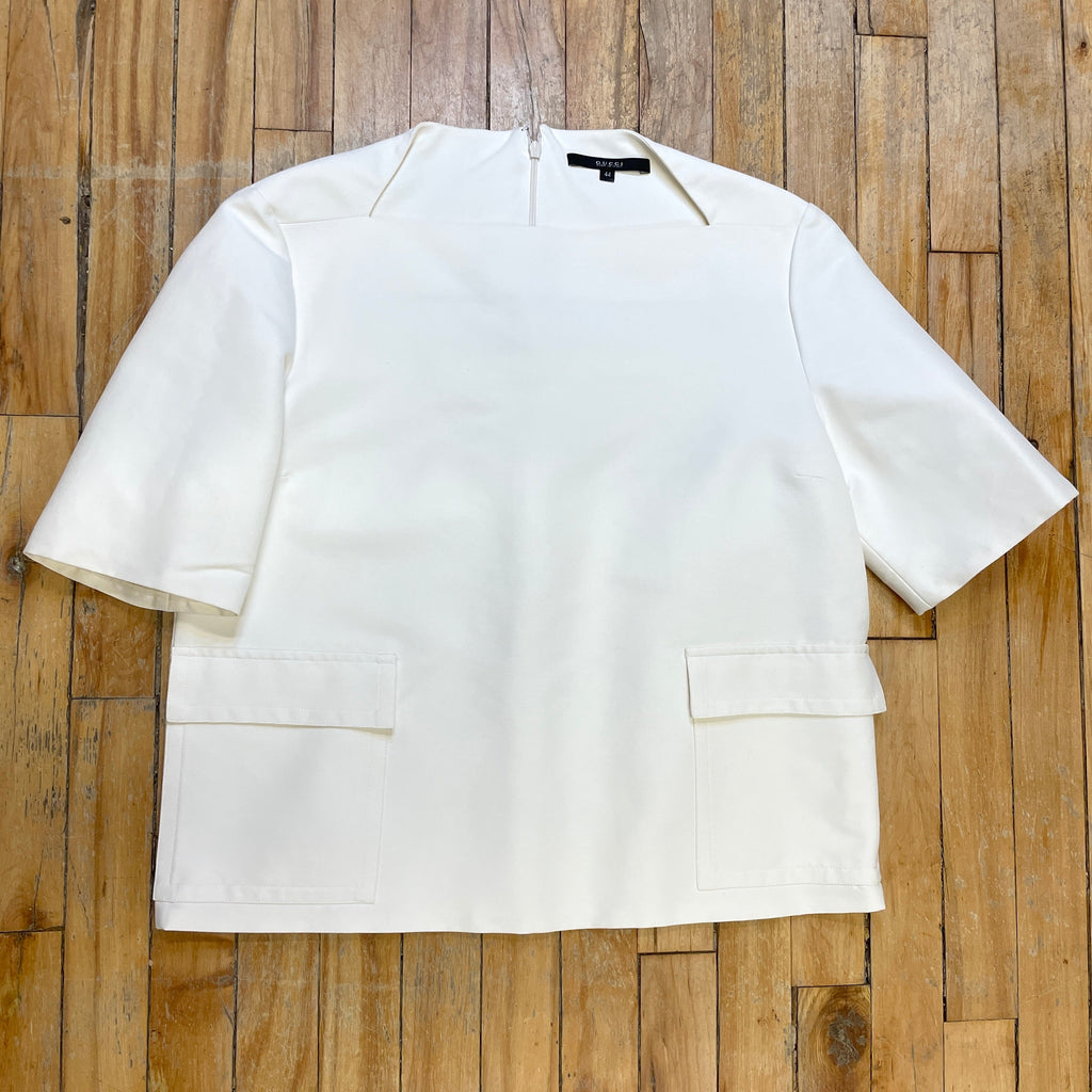 @Gucci Vintage Designer Boat Neck Structured Top Tops Public Butter 