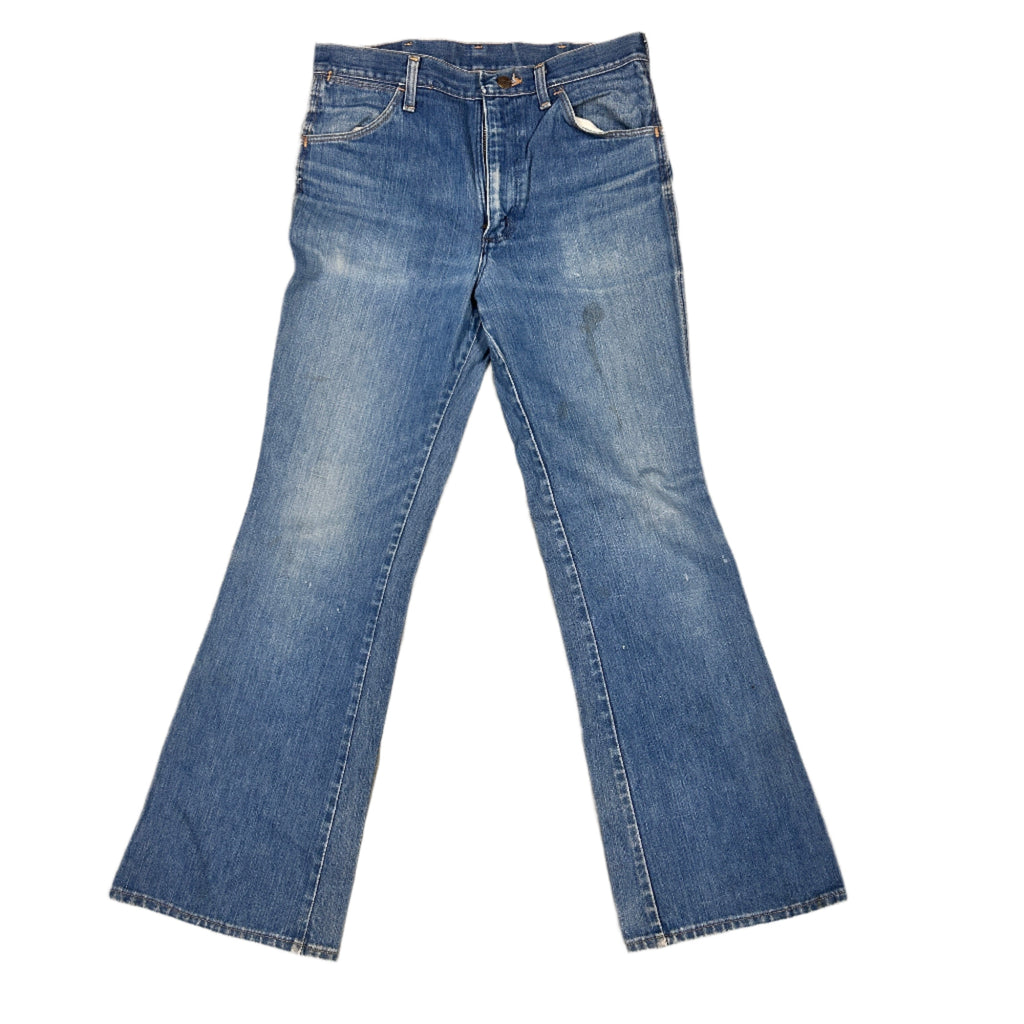 Vintage 70s Wrangler Flared Denim Jeans (Talon Zip)