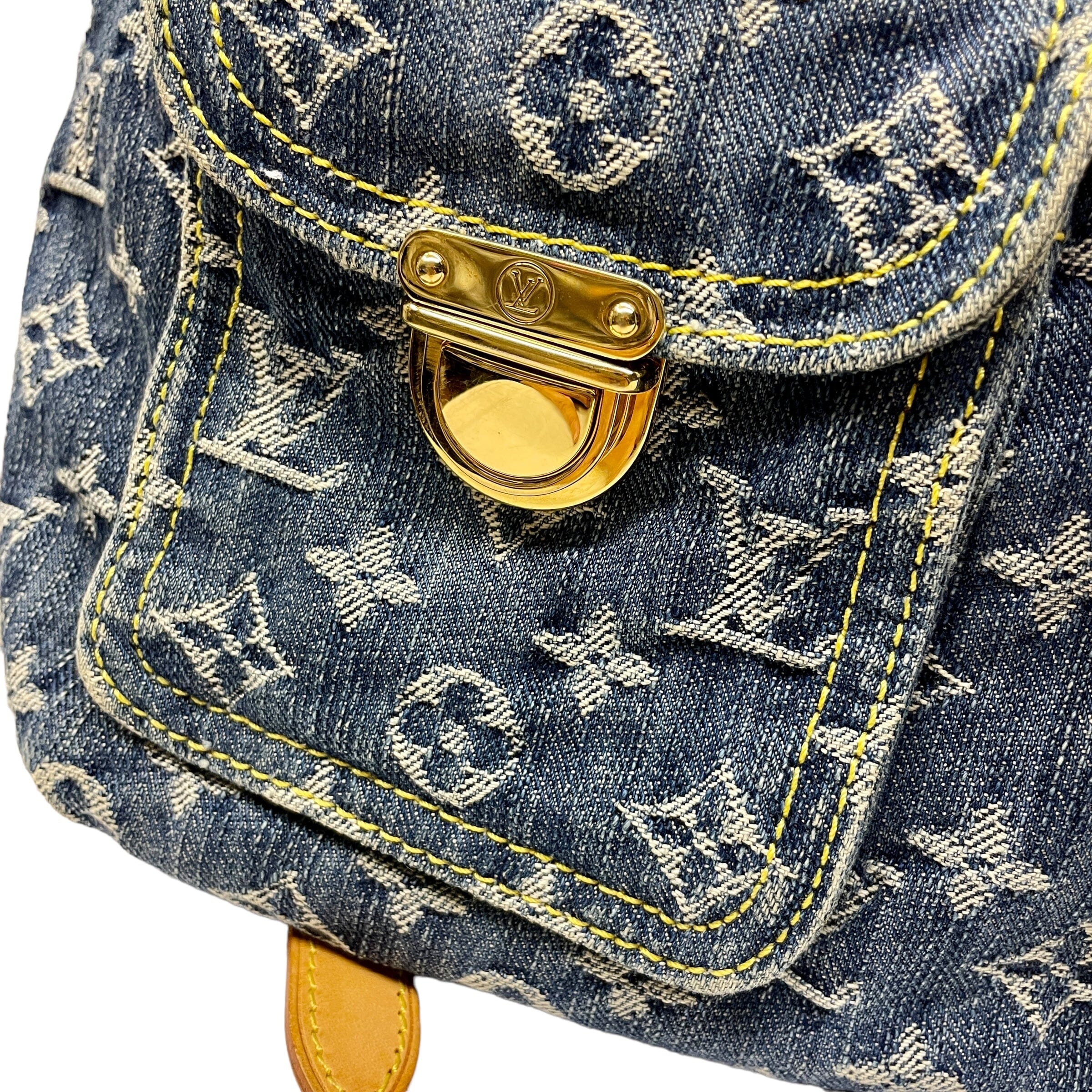 *Louis Vuitton Denim Backpack Black Market Vintage 