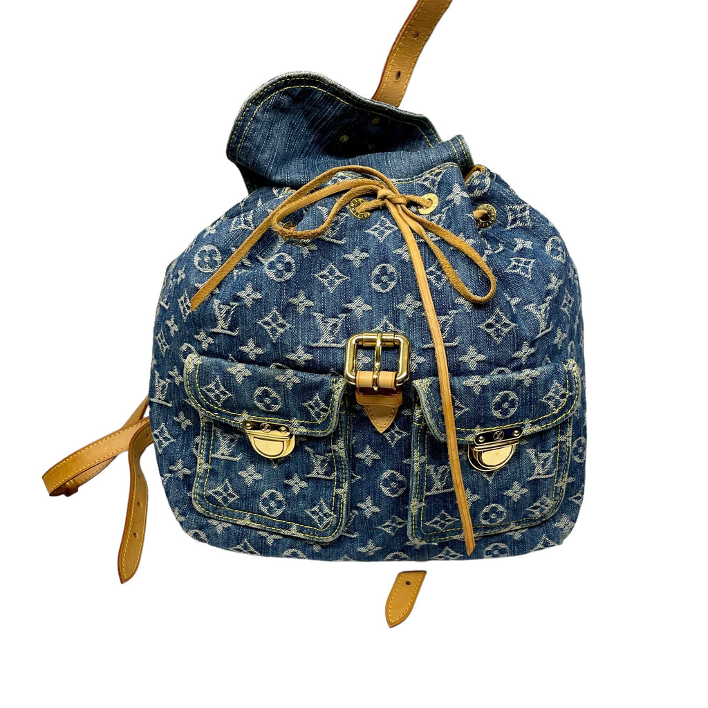 *Louis Vuitton Denim Backpack Black Market Vintage 