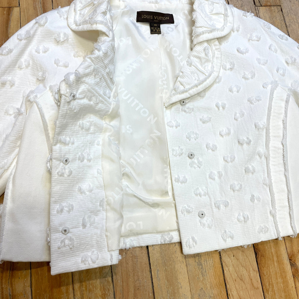 @Louis Vuitton Vintage Designer Flocked Cropped Jacket Tops Public Butter 