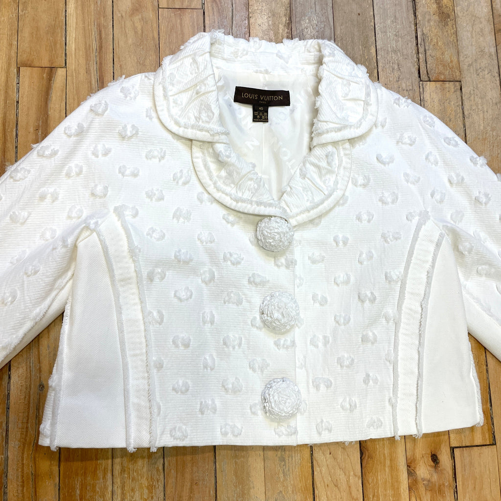 @Louis Vuitton Vintage Designer Flocked Cropped Jacket Tops Public Butter 