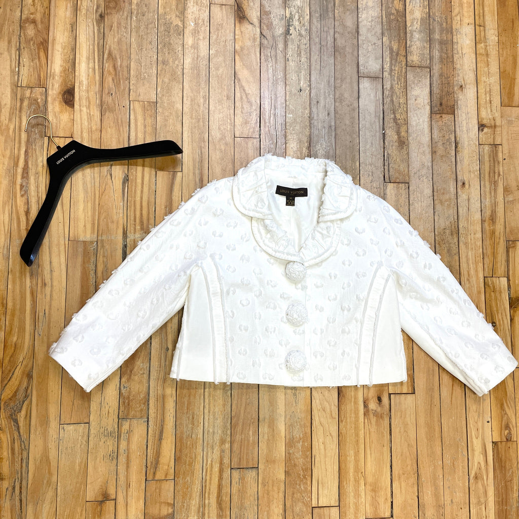 @Louis Vuitton Vintage Designer Flocked Cropped Jacket Tops Public Butter 