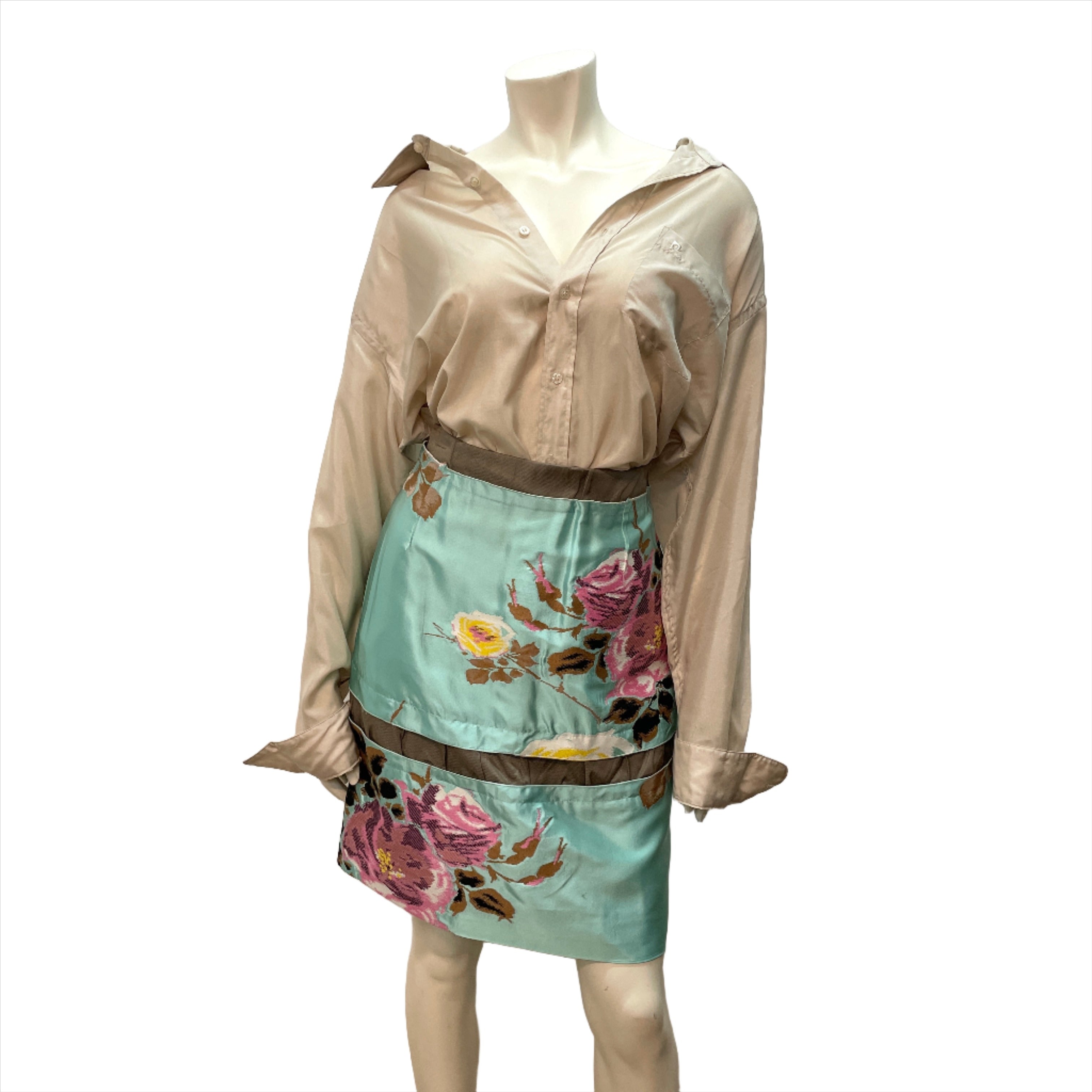 Marni Fall '09 Vintage Designer Embroidered Floral Skirt Size 30" Bottoms Public Butter 