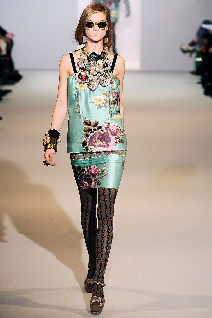 Marni Fall '09 Vintage Designer Embroidered Floral Skirt Size 30" Bottoms Public Butter 