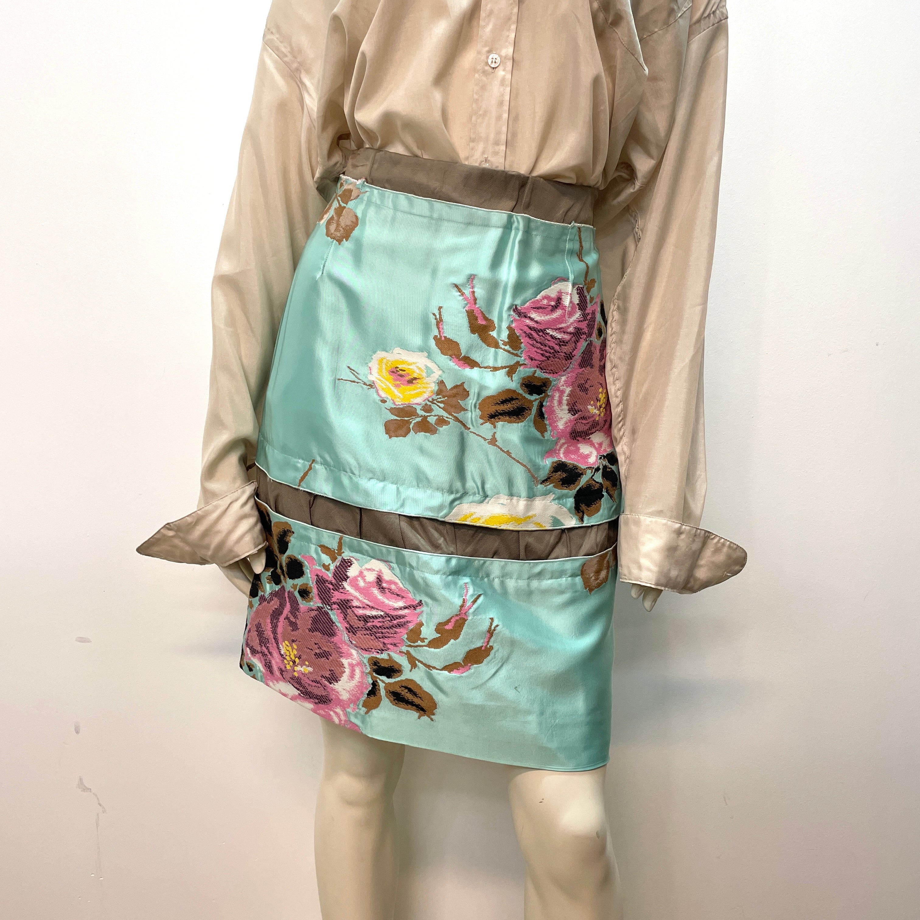 Marni Fall '09 Vintage Designer Embroidered Floral Skirt Size 30" Bottoms Public Butter 
