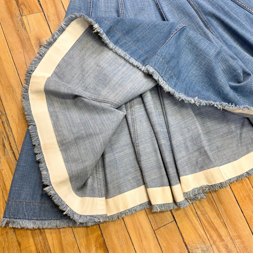 McQ by Alexander McQueen Vintage Designer Denim Paneled Skirt Made in Italy Size 31" Bottoms Public Butter 