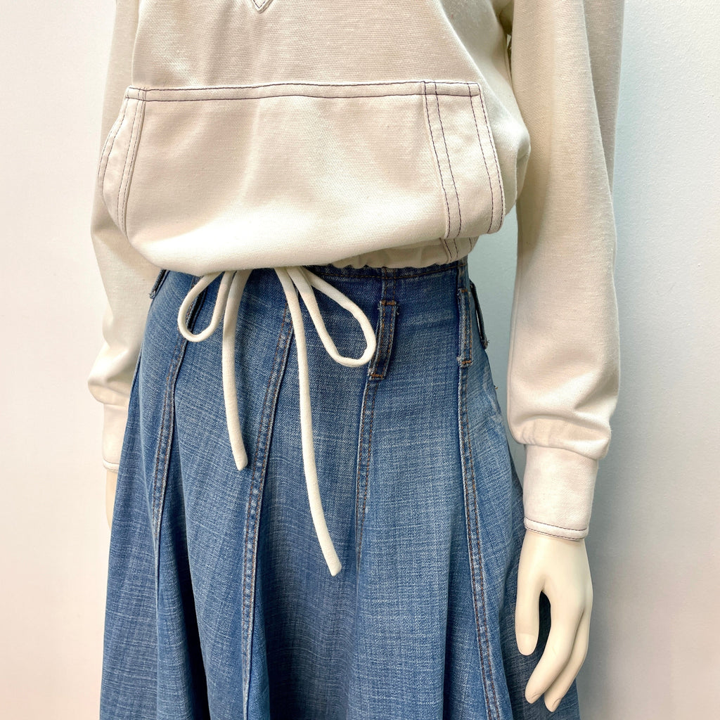 McQ by Alexander McQueen Vintage Designer Denim Paneled Skirt Made in Italy Size 31" Bottoms Public Butter 