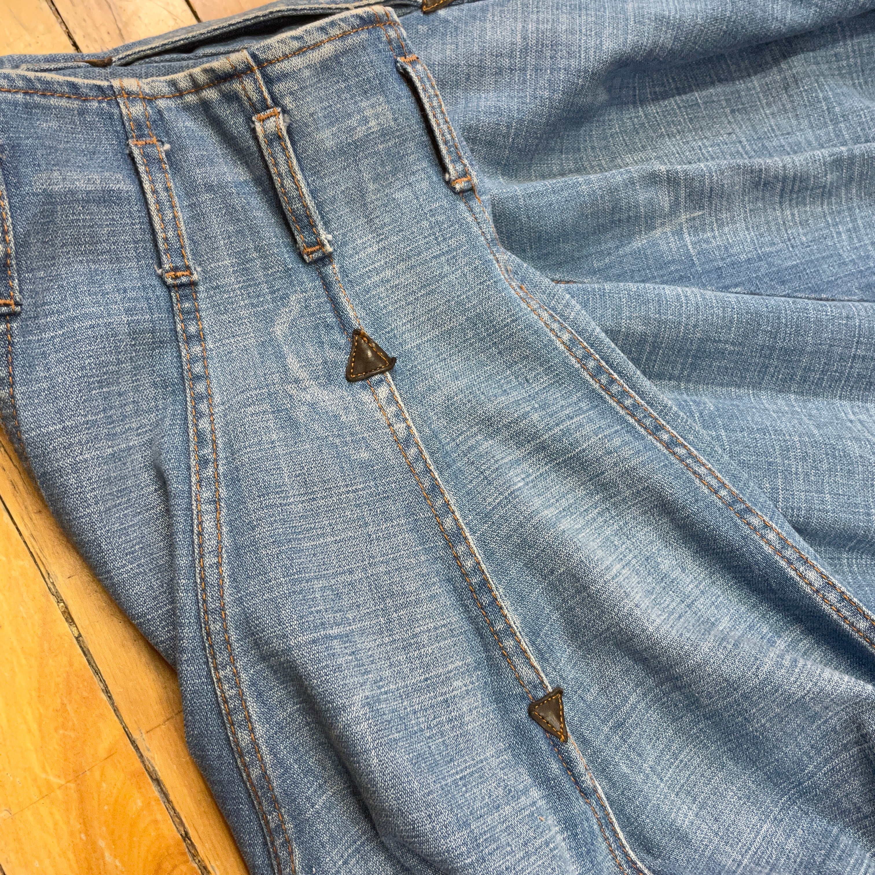 McQ by Alexander McQueen Vintage Designer Denim Paneled Skirt Made in Italy Size 31" Bottoms Public Butter 