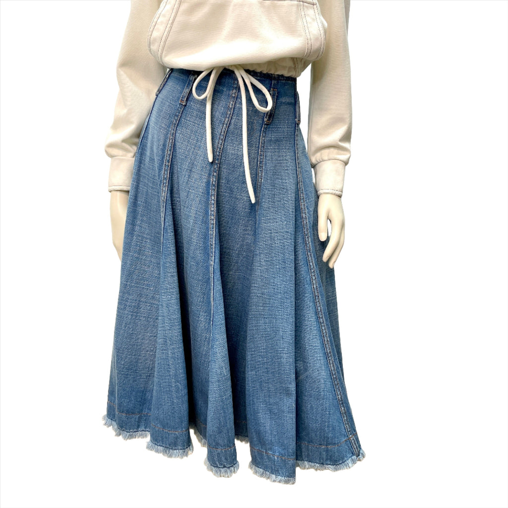 McQ by Alexander McQueen Vintage Designer Denim Paneled Skirt Made in Italy Size 31" Bottoms Public Butter 